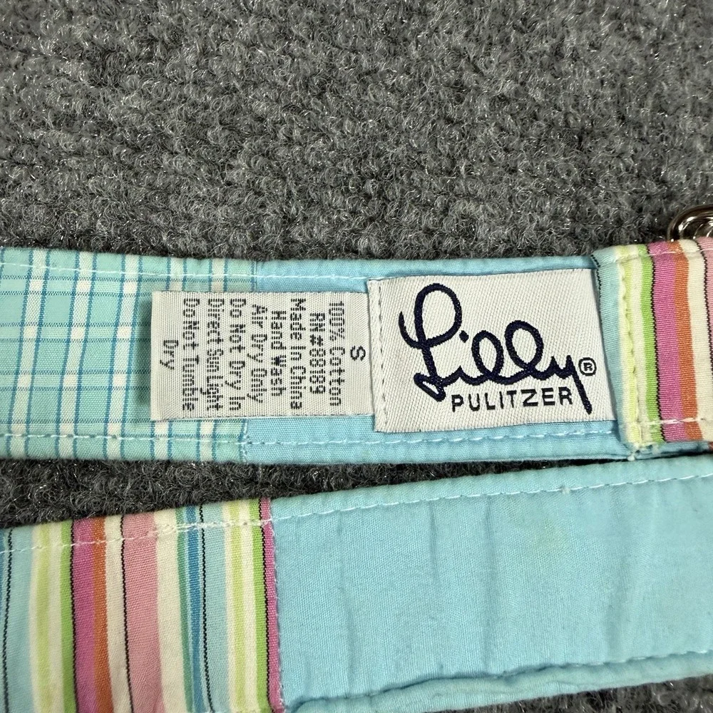 Vintage Lilly Pulitzer Belt Womens Small Patchwork Colorful Double D Ring